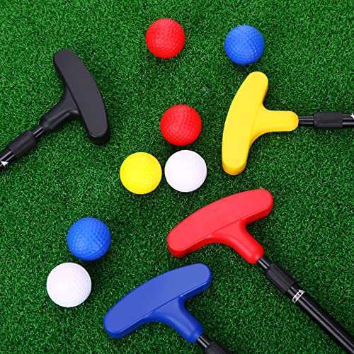 Hiboom 4 Pack Golf Putters for Men and Women Two Way Mini Golf Putter with 4 Balls Adjustable Length Kids Putter Bulk Right or Left Handed Golfers for Children Teenager Junior