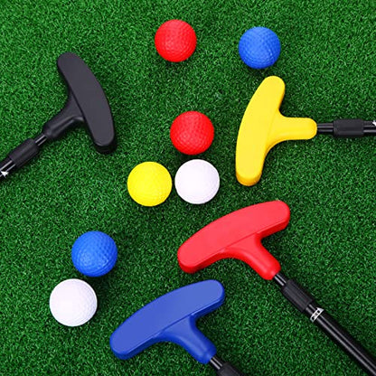 Hiboom 4 Pack Golf Putters for Men and Women Two Way Mini Golf Putter with 4 Balls Adjustable Length Kids Putter Bulk Right or Left Handed Golfers for Children Teenager Junior