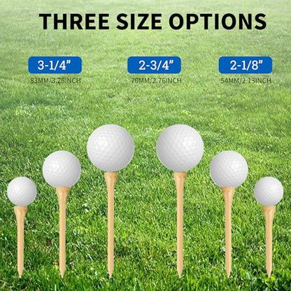 100-1000pcs Personalized Golf Tees, Printed with Your Name or Text Logo. Custom Bamboo Golf Tees, 3 1/4'' 2-3/4'' 2-1/8'', Personalized Golf Gifts