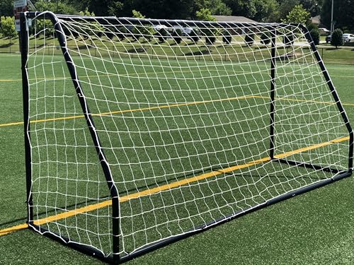 Premier 12 X 6 Ft. AYSO Youth Regulation Size Soccer Goal w/Weatherproof 4mm Net. 50MM Diameter Powder Coated/Corrosion Resistant Frame. 12x6 Foot Practice Aid. ONE Year Warranty!