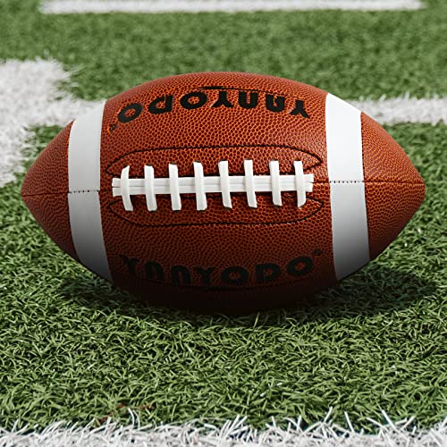 6 Pack Football Size 6 Junior Sized Ball with Textured Grip for Kids Youth Practice, Match and Scrimmage Play Indoors & Outdoors All Weather Use with Pump