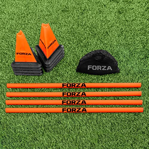 FORZA Cone & Hurdle Training Sets | Improve Your Speed & Agility Skills - Available in 3 Styles and 8 Colors - color: Orange, style: Pro Tri Cone