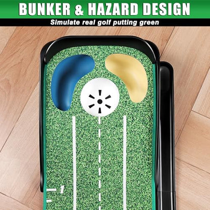 CHAMPKEY Professional Hazard Golf Putting Green Come with Golf Putting Gates and Putting Mirror - Progressive Slope Tech and Noise Reduction Tech Golf Putting Mat - style: LITE Version