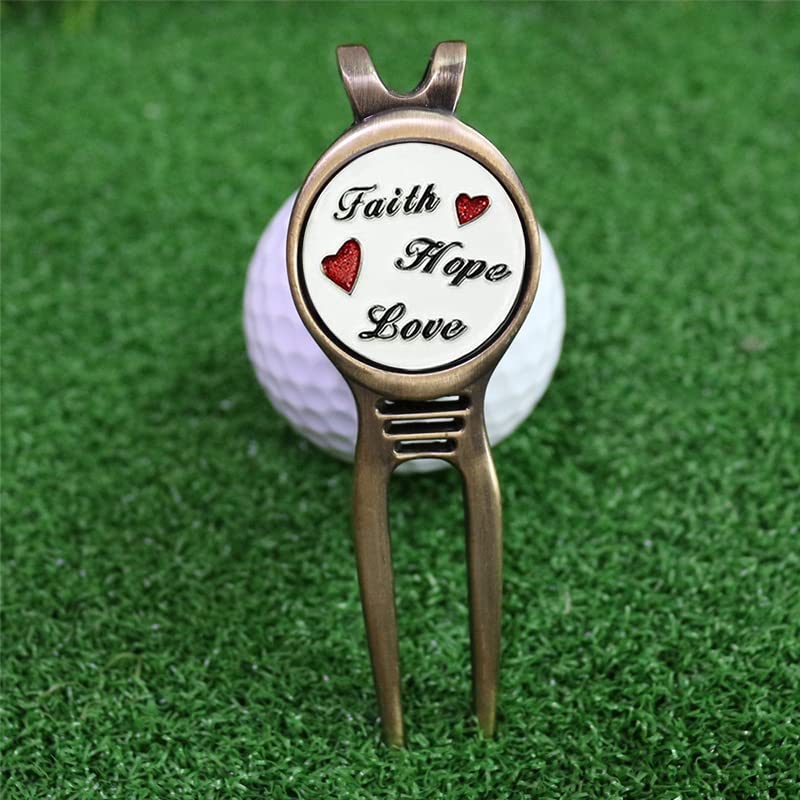 Golf Divot Repair Tool with Ball Marker, A Unique and Multi-Functional Golf Accessory, Nickel - color: red
