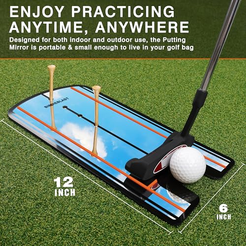Golf Putting Mirror, Putting Mirror Training Aid for Golf with Putter Line,Golf Training Putters for Beginners - style: Not Includes 3 Gates