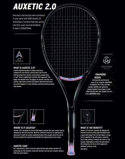 HEAD Speed MP L 2024 Tennis Racquet - Strung Mid Tension with Velocity 16 Gauge