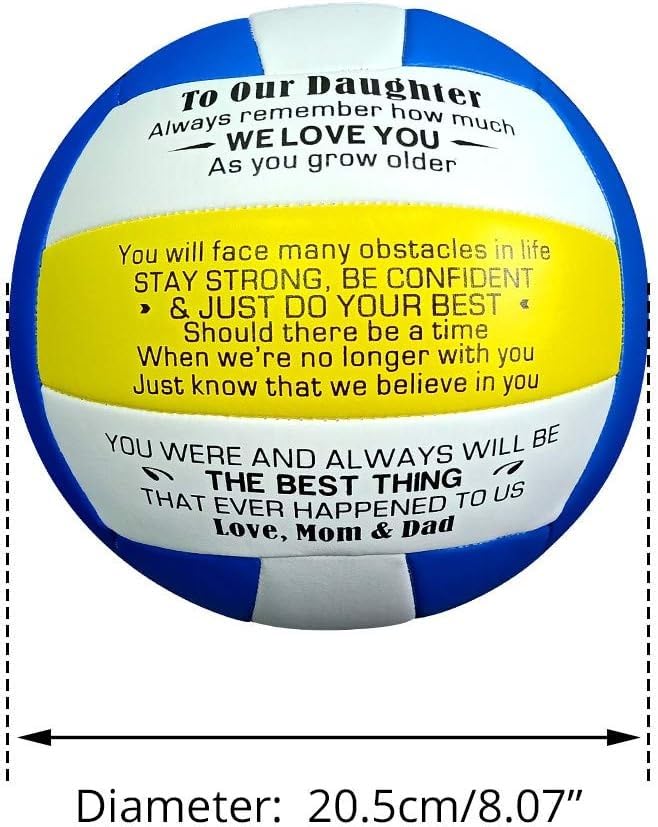 Motivational Volleyball Gift for Daughters - Inspiring Words Indoor Outdoor Recreation Sports Balls for Young Athletes from Mom or Dad