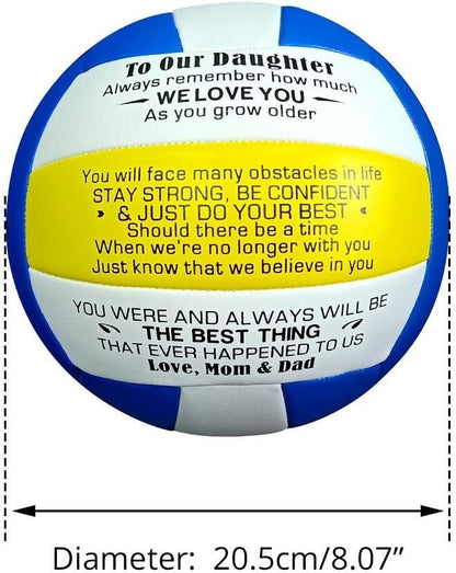 Motivational Volleyball Gift for Daughters - Inspiring Words Indoor Outdoor Recreation Sports Balls for Young Athletes from Mom or Dad