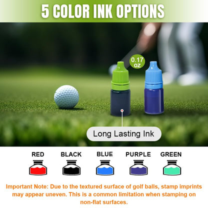 Personalized Golf Ball Stamp with Ink & Storage Tin, Custom Reusable Golf Ball Marker for Men, Customized Waterproof Golf Ball Stamper for Golfers, Golf Lovers, Dad, Husband