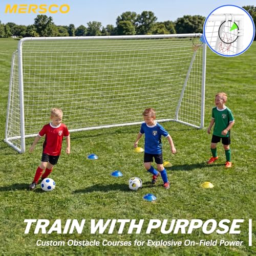 8x6, 12x6, 16x7 FT Soccer Goal for Backyard, Metal Soccer Goals with PE Soccer Net, Target Net & Training Cones, Rust-Proof Reinforced Frame, Outdoor Soccer Net for Kids, Youth Training or Team Game - size: 12x6 ft