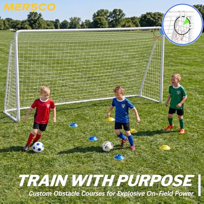 8x6, 12x6, 16x7 FT Soccer Goal for Backyard, Metal Soccer Goals with PE Soccer Net, Target Net & Training Cones, Rust-Proof Reinforced Frame, Outdoor Soccer Net for Kids, Youth Training or Team Game - size: 12x6 ft