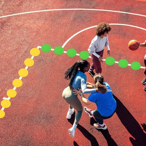 PATIKIL Spot Markers 9 Inch, 12 Pcs Non-Slip Floor Dots Agility Markers Flat Field Cones Poly Dots for Gym PE Speed Training Dance Soccer Basketball Sports, Orange/Purple