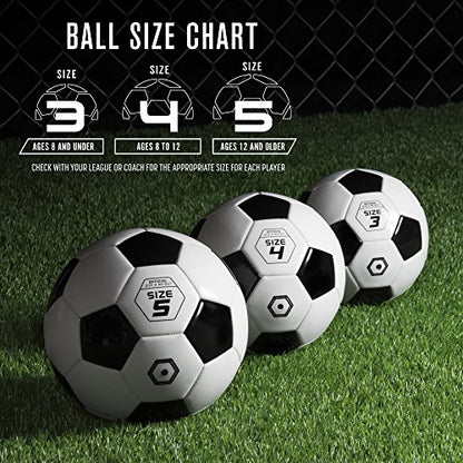 GoSports Classic Black and White Soccer Balls - Single or 6 Pack - Sizes 3, 4, 5 with Ball Pump - size: Sz 3 Single