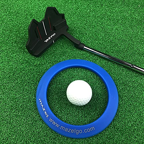 MAZEL Golf Putting Cup/Ring for Training Aid Indoor & Outdoor - All-Direction Practice Hole Putting Accuracy Trainer - color: Blue Ring