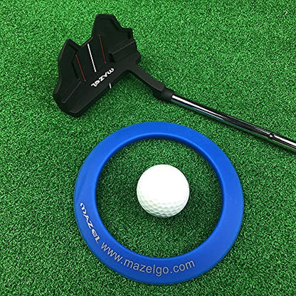 MAZEL Golf Putting Cup/Ring for Training Aid Indoor & Outdoor - All-Direction Practice Hole Putting Accuracy Trainer - color: Blue Ring