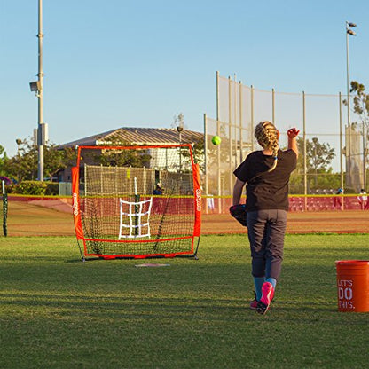 GoSports 5 ft x 5 ft Baseball & Softball Practice Hitting & Pitching Net with Bow Type Frame, Carry Bag and Strike Zone, Great for All Skill Levels