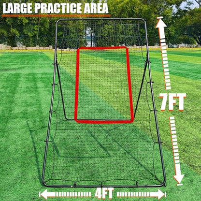 Adjustable Volleyball Rebounder Net 4x7ft, Bounce Back Practice Equipment for Practicing Volleying, Bumping, Spiking-with Volleyball&Bag