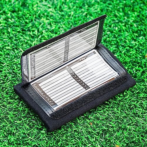 12 Pack Quarterback(QB) Play Wristband - Triple Windows 3 Playsheet Compartments - Football, Baseball, All Sports - Youth,Black