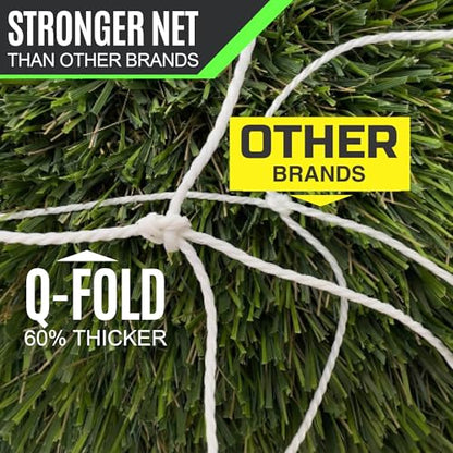 QuickPlay Q-Fold Match Soccer Goal – 30-Second Folding Design for Easy Setup | Portable Net for Backyard | Weatherproof Goal Post for Adults & Kids – [Single Goal] - style: 12 x 6'