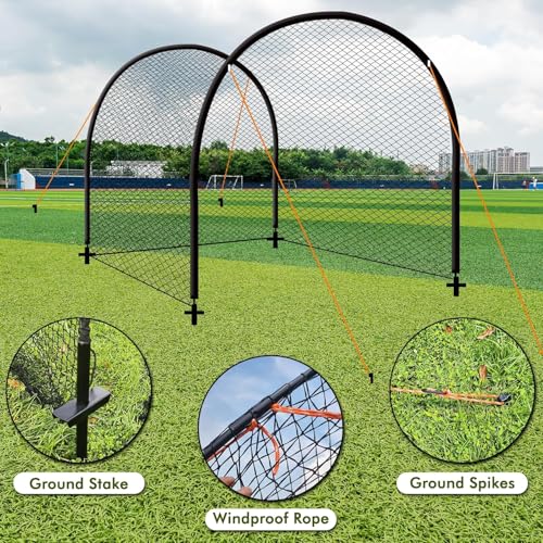 Baseball Batting Cage for Backyard, Softball Cage Batting Net Portable with Carrying Bag Detachable Door with Hitting Target for Batting Training Pitching Practice - size: 11 ft