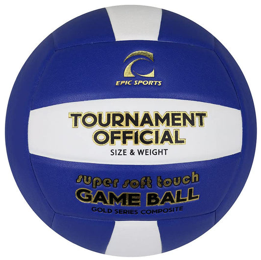 Epic Gold Series Tournament Official Game Volleyball (24-Colors Available) - color: ROYAL/WHITE