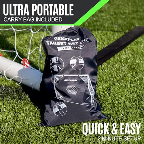 QuickPlay Target Net Lite Soccer Target Net - 5-Zone Shooting Trainer for Backyard & Club Practice - Easy Setup Soccer Training Equipment for Kids to Adults - Durable Mesh for Home Soccer Training - style: 16 x 7'