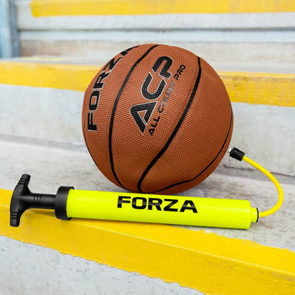 FORZA Pump that Ball™ | Ball Pump & Needle – Hand Pump for Sports Ball Inflation, Extendable Nozzle, Needle Adapter Included, Compact Portable Pump for Soccer Basketball Volleyball Football Equipment