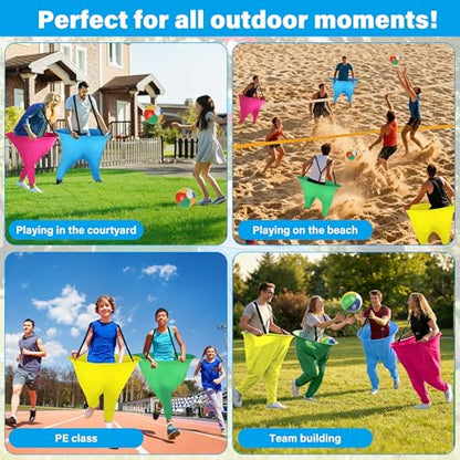 yofit 24Pcs Granny Pants Yard Game Funny Field Day Outdoor Games for Adults Kids and Family Gaint Pant Set for Brithday Party Tossing Games Activities for Groups