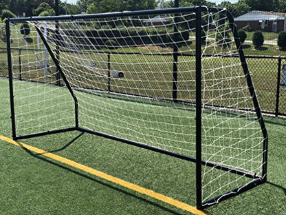 Premier 12 X 6 Ft. AYSO Youth Regulation Size Soccer Goal w/Weatherproof 4mm Net. 50MM Diameter Powder Coated/Corrosion Resistant Frame. 12x6 Foot Practice Aid. ONE Year Warranty!
