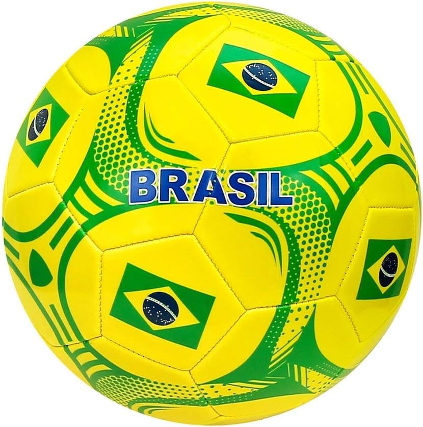 World Flag Country Brazil Training Outdoor Soccer Ball Size 5 Futol Size (Size 5)
