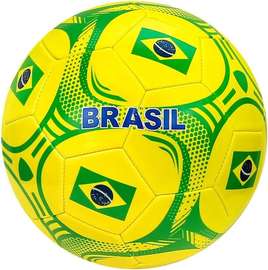 World Flag Country Brazil Training Outdoor Soccer Ball Size 5 Futol Size (Size 5)