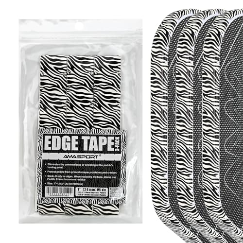 PICKLETECH Pickleball Edge Guard Tape – Pink Unicorn Pattern Edge Tape for Pickleball Paddle - Fit Perfectly Curved Edge - No Wrinkling - color: Black Zebra, size: Width 26mm