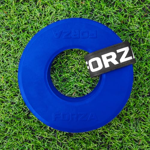 FORZA Flat Disc Ring Markers | Durable PVC Training Markers for Sports, Agility Drills & Skill Development - Pack of 10 - color: Electric Blue