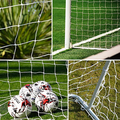 2 Pcs Soccer Replacement Goal Nets, 24x8FT, 20x6.5Ft, 10x6.5FT Polyethylene Polyester Football Net, Full Size Heavy Duty Soccer Net Set, NOT Include Posts