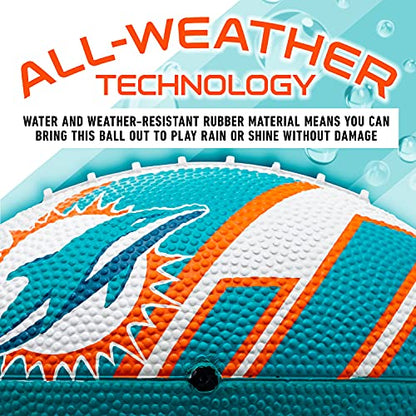 Franklin Sports NFL Team Footballs - Rubber Youth Mini Balls for All Teams - Kids 8.5" Football + Air Pump Sets - Official NFL Licensed - style: Miami Dolphins