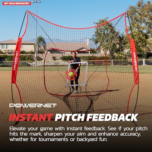 PowerNet Strike Zone Pitching Aid for 7 & 8 FT Nets, Baseball Training Equipment for Pitching Drills and Location Accuracy, Solo or Team Pitcher Training Aid, Net Sold Separately - Attachment Only