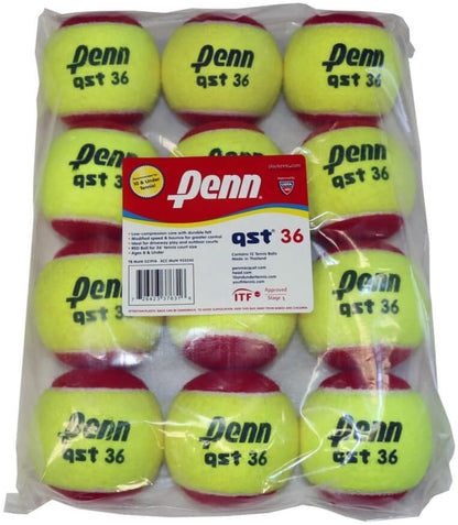 Penn QST 36 Red Felt Training Tennis Balls (Case - 72 Balls)