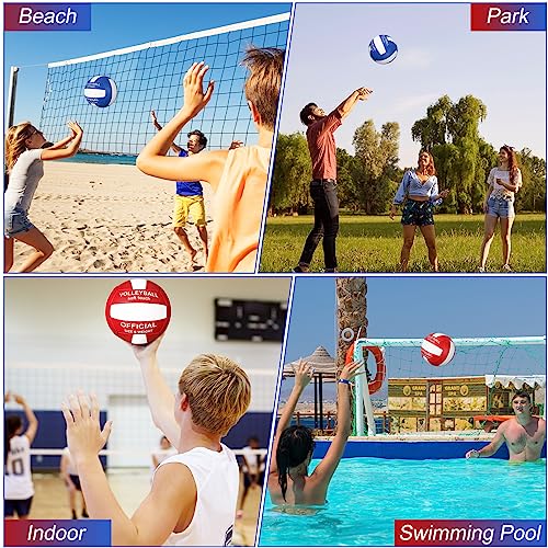 Lenwen 2 Pack Beach Volleyball Official Size 5 for Indoor Outdoor, Waterproof Soft Volleyball with Pump for Adult Beginner Beach Game Gym