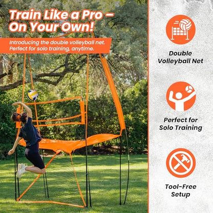 LBH® - Volleyball net for Backyard, Volleyball Training Equipment Outdoor & Indoor, Volleyball Practice Net, Trainer Equipment for Kids and Adult, Hitting Trainer nets rebounder