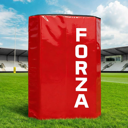 FORZA Rugby Wrap Around Shield – Rugby Rucking & Mauling Training Pad with Heavy Duty PVC Cover, High Density Foam Core & Reinforced Carry Straps – 35.5in x 27in x 12in – 4 Colors - color: Red