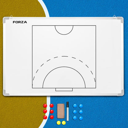 FORZA 35in x 24in Double-Sided Sports Coaching Whiteboard | 13 Sport Options - Dry Erase Board Equipped with Magnetic Markers, Pen & Eraser (Handball, Without Carry Bag) - size: Without Carry Bag, style: Handball