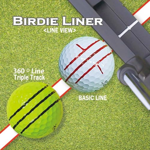 BIRDIE79 360-Degree Golf Ball Marker Alignment Tool Kit with 3-Color Pens and Gift Box.