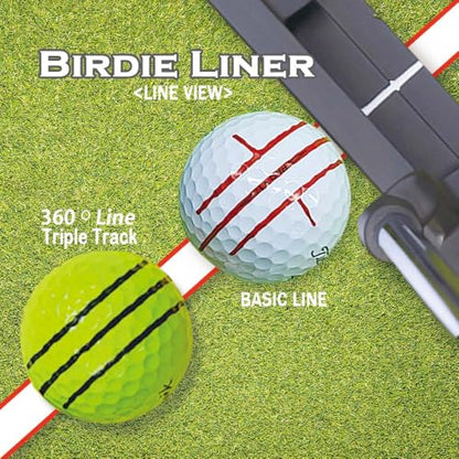 BIRDIE79 360-Degree Golf Ball Marker Alignment Tool Kit with 3-Color Pens and Gift Box.