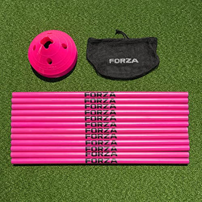 FORZA Cone & Hurdle Training Sets | Improve Your Speed & Agility Skills - Available in 3 Styles and 8 Colors - color: Pink, style: Super Cone