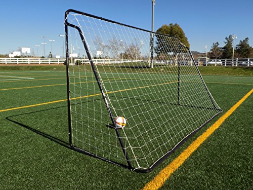 12 x 6 Ft. Powder Coated Galvanized Steel Soccer Goal w/Net. 12x6 Foot AYSO Regulation Size Portable Training Aid. Ultimate Backyard Goal, All Weather, One Year Warranty. New - color: Black, size: 12x6