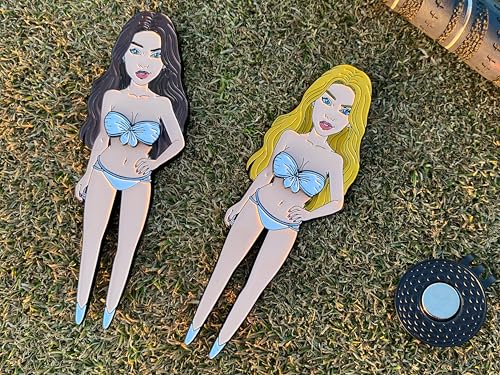 Sexy Golf Divot Tool with Removable Bikini Ball Marker – Magnetic Hat Clip & Gift Tin Included – Hottest Accessory on The Green - color: White