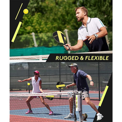 6-Pack Pickleball Balls 40 Holes Outdoor Indoor High Rebounce True Flight High Visibility Durable Black Pickle Balls Set Sport Gifts for Women Men