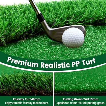 Golf Putting Green Indoor Outdoor Putting matt Professional Training Mat Practice Putting Mat with 3 Flags 1 Movable Cup 2 Slope Pad 5x10ft - style: Indoor Putting Green
