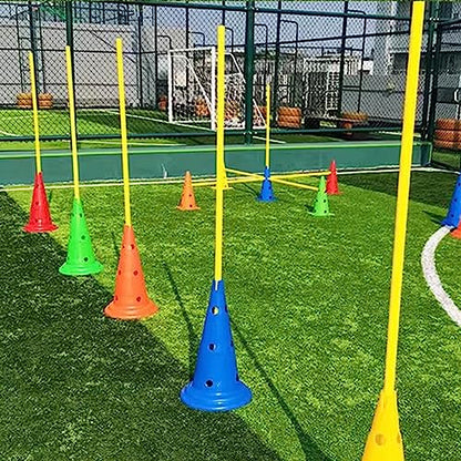 YXXSDP Professional Hurdle Cone Set, Adjustable Training Cones and Agility Poles, Multi-Sports Practice Equipment for Kids Pets Adult