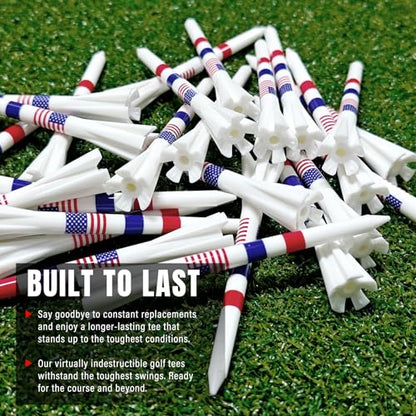 DURARANGE Premium Golf Tees - 5-Prong & 4-Prong Anti-Slip, Enhanced Stability, Unbreakable Golf T 3-1/4" for 360cc Drivers, Ideal Gift for Golfer - color: Elite Golf Tees- Milky White-100pk